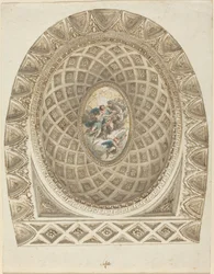 A Cúpula Coffered com Apollo e Phaeton