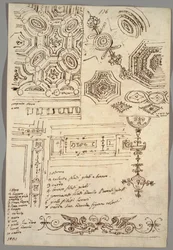 Decorative Motifs; Verso: Anatomical Studies