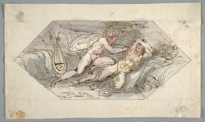 Desenho, Apolo esfolando Marsyas, 1796-98