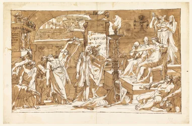 Desenho, Hades; Perséfone no Submundo (Oferta a Prosérpina), ca. 1820