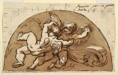 Gêmeos, Lunette para Teto, Sala Octogonal, Palazzo Milzetti, Faenza