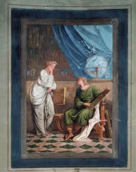 O astrônomo alemão Johannes Kepler (afresco