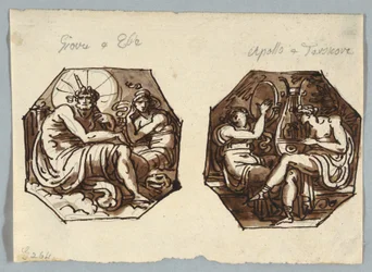 Júpiter e Hebe, Apolo e Terpsícore.