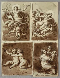 Lunette com São Pedro e São Paulo com São Mateus e o Profeta Isaías, Estudo após Sebastiano del Piombo