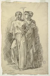 Melpomene, musa da tragédia e Clio, musa da história