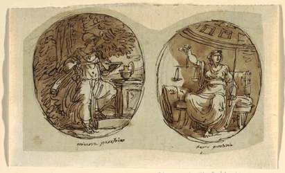 Minerva, Projeto para teto abobadado, Sala dei Legislatori, Palazzo Conti-Sinibaldi, Faenza