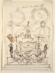 Projeto para um catafalco para o serviço fúnebre do Papa Pio VI em Forli