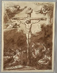 A crucificação, estudo após Ludovica Carracci