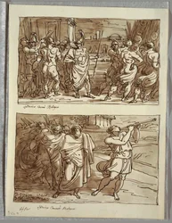 O orgulho de Romulus: A zombaria do velho capitão dos Veii; Dois estudos após Carracci