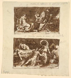 Thetis na Oficina de Hefesto; Thetis Mostrando a Armadura a Aquiles: Dois Projetos para Painéis de Teto na Galeria d