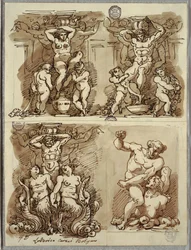 Três Herms, Estudos após Carracci