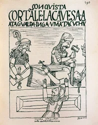 O imperador inca Atahualpa executado pelos espanhóis em Cajamarca, 28 de julho de 1533
