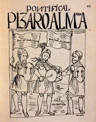 Retratos de Francisco Pizarro e do Tenente Diego de Almagro antes da expedição ao Peru (Desenho com tinta