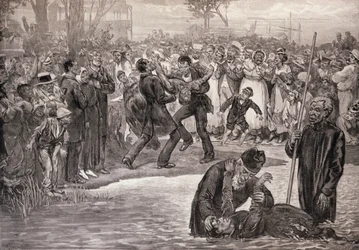 Batismo de pessoas negras nos Estados Unidos, de «The Illustrated London News», 21 de maio de 1887