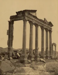 Colonnade e Restos do Templo em Palmyra, Síria
