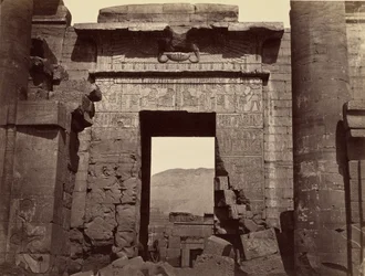 Pormenores do portal de entrada do templo, Medinet Habu