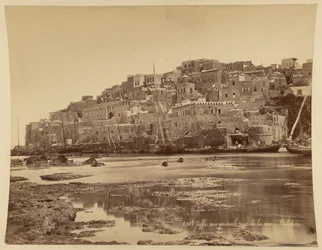 Jafa, vista geral tomada do mar, Palestina