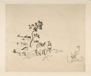 Decoração para um prato: A Field, 1870.