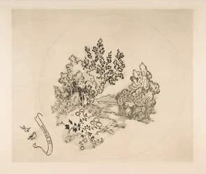 Decoração para um prato: A Stream, 1870.