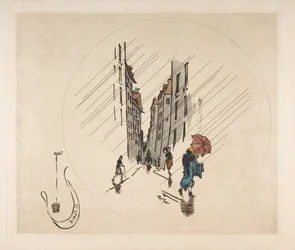 Decoração para um Prato: Chuva, 1870.