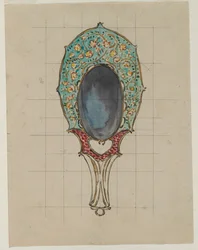 Design para um espelho de mão, c. 1900-1902.