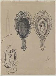 Design para um espelho de mão, c. 1900-1902.