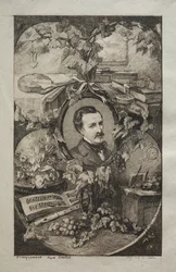 Frontispício para Novas Obras de Champfleury, Os Amigos da Natureza: Portrait of Champfleury, 1859.