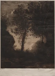 Paisagem: Pôr do sol, depois de Corot, c. 1858