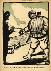 Um proprietário de terras mata um vagabundo, de &39;Crimes e Punições&39;, edição especial de &39;L&39;Assiette au Beurre&39;, 1 de março de 1902