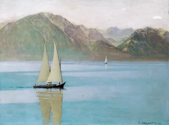 Barco no lago de Genebra, 1892