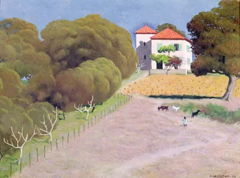 Paisagem, a casa com o telhado vermelho, 1924