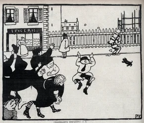 Crianças adoráveis! (ei vidraceiro...) desenho de Felix Vallotton (1865-1925) em "Le rire" de 1898 - Coleção Particular
