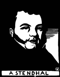 Retrato de Henri Beyle Stendhal (1783-1842), escritor francês. Gravura de Felix Edouard Vallotton (1865-1925)