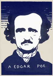 Retrato do escritor e poeta americano Edgar Allan Poe (1809-1849), ilustração de Felix Vallotton (1865-1925)