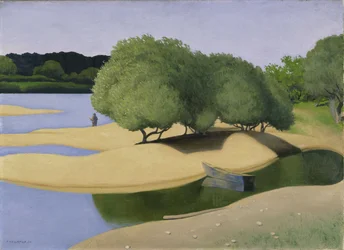 Bancos de areia no Loire Des Sables nas margens do Loire, 1923.