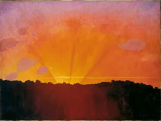 Pôr do sol, céu laranja, 1910.