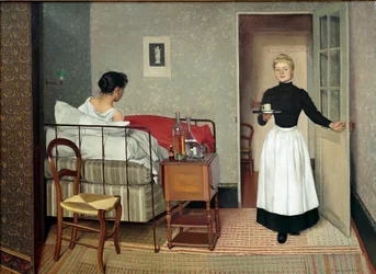 A paciente (Helene Chatenay). Pintura de Felix Vallotton (1865-1925)