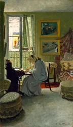 Mulher escrevendo em um interior, 1904