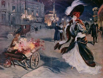 Paris à noite no bairro da Ópera, 1907