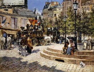Uma movimentada praça de Paris, 1878