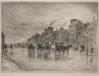 Uma manhã de inverno no Quai de l&39;Hotel-Dieu, 1876.