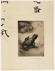 Tinteiro Bronze Frog, 1883 (gravura e pintura a água)