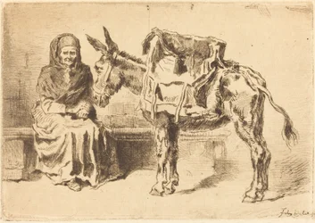 Cacoletière Assise Mulher Sentada e Burro, 1875.