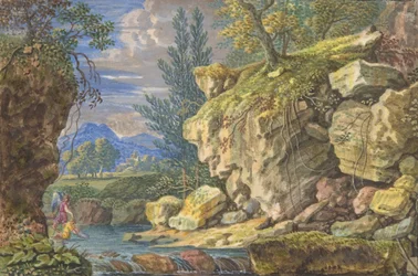 Paisagem com Tobias e o Anjo, séc. XVII - início do século XVIII.