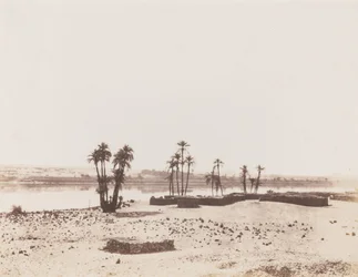 Dakkeh, Village et Rives du Nil (Aldeia e margens do Nilo, Dakkeh),1851-1852 (foto)