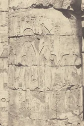 Karnak (Tebas), Palácio--Salão dos hipostilos--Colunata central--Decoração de um Fut,1853 (foto)