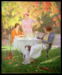 chá no jardim