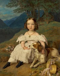 Retrato da Condessa Julia Alexandrovna Apraxina 1830-1917 quando criança, 1835.