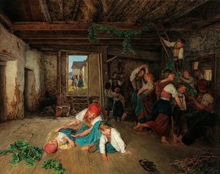 Preparando a Celebração da Vindima, 1860.