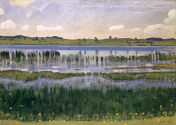 Lago Burgäschi perto de Langenthal, por volta de 1901.